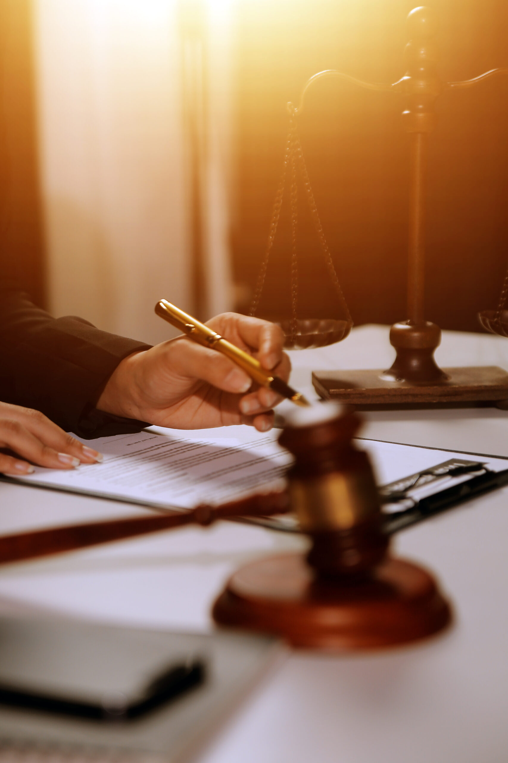 Law theme, gavel or mallet of the judge, lawyer enforcement offi