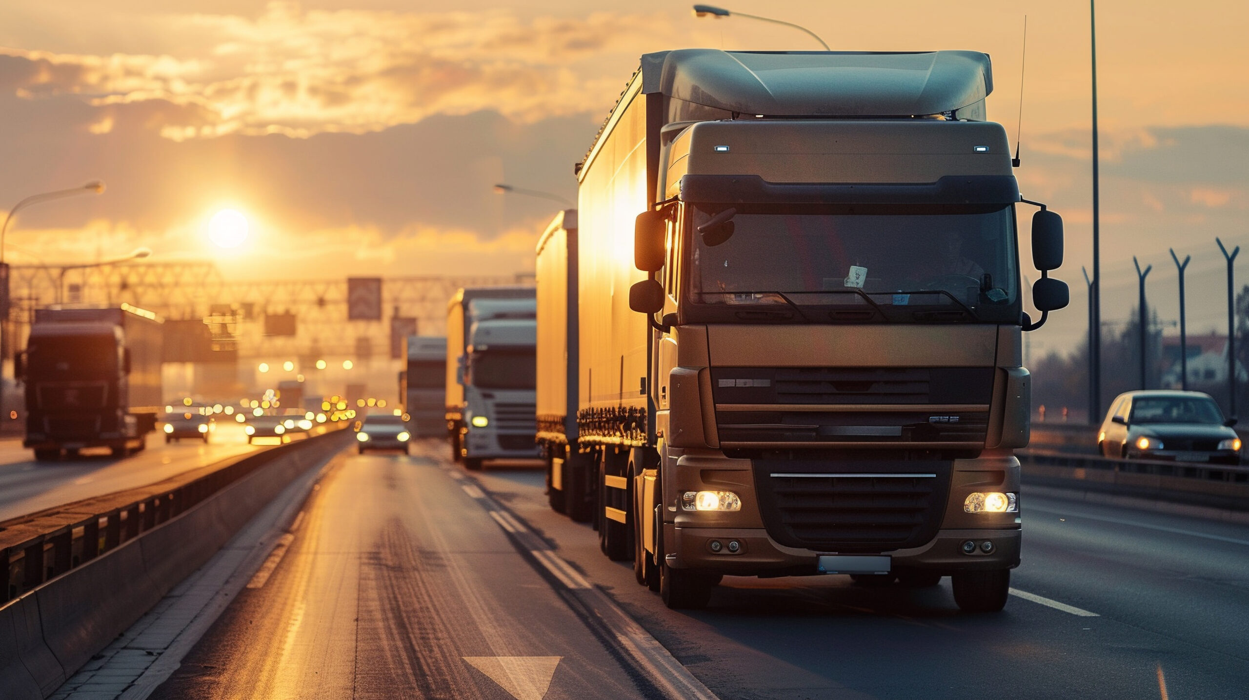 trucks-road-with-sunset-background (1)